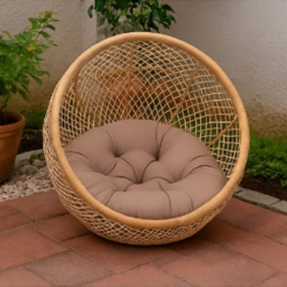 Wooden Luxury Handmade Cat and Small Dog Cane Bed – 18"*18" with Cushion & Play Toy (N)