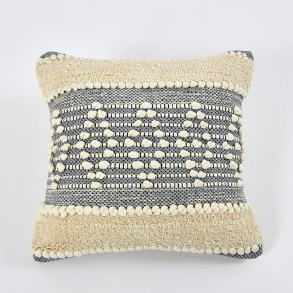 Modern Grey & Ivory Tufted Cushion Covers - 16*16 inches Set of 2 (TFB)