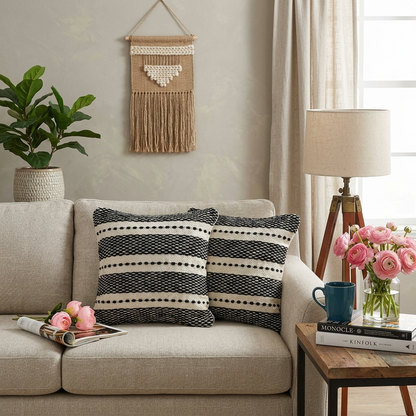Artisan Hand-Tufted & Woven Cushion Covers - 16*16 inches Set of 2 (TFB)