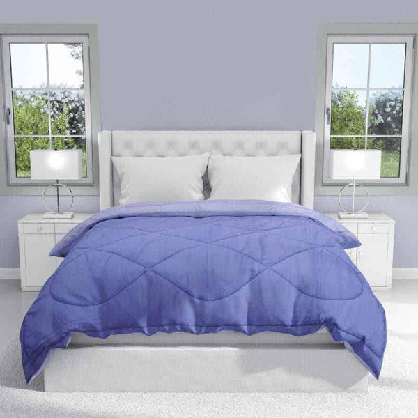 Soliano Wave Style Single Plain Colour Reversible Comforter - 100% Micro Polyester & 200 GSM Fiber Filling (BC)