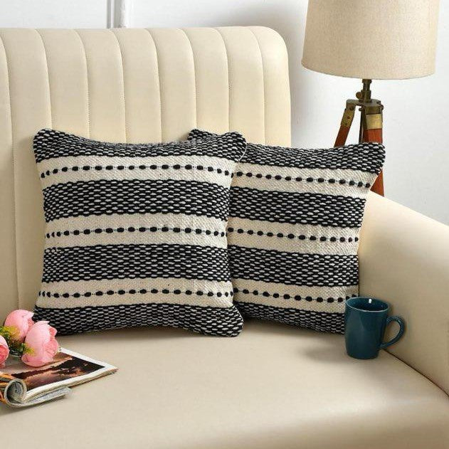 Artisan Hand-Tufted & Woven Cushion Covers - 16*16 inches Set of 2 (TFB)