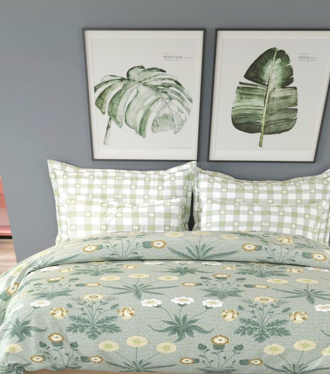 Dreamline Heirloom Meadow Queen Size Comforter Set - 1 Bedsheet + 2 Pillow Covers + 1 Comforter (BC)