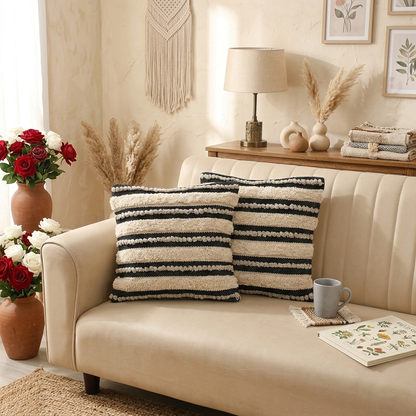 Artisan Textural Harmony Cushion Covers - 16*16 inches Set of 2 (TFB)