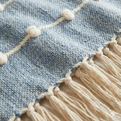 Textured Pom-poms Tufted Cotton Throws - 50*60 inches (TFB)