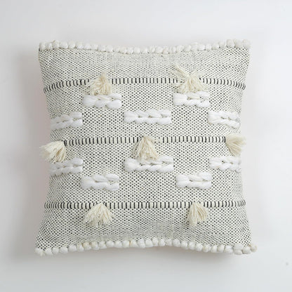 Artisan Hand-Tufted & Textured Cloud Tassel Cushion Covers - 16*16 inches Set of 2 (TFB)