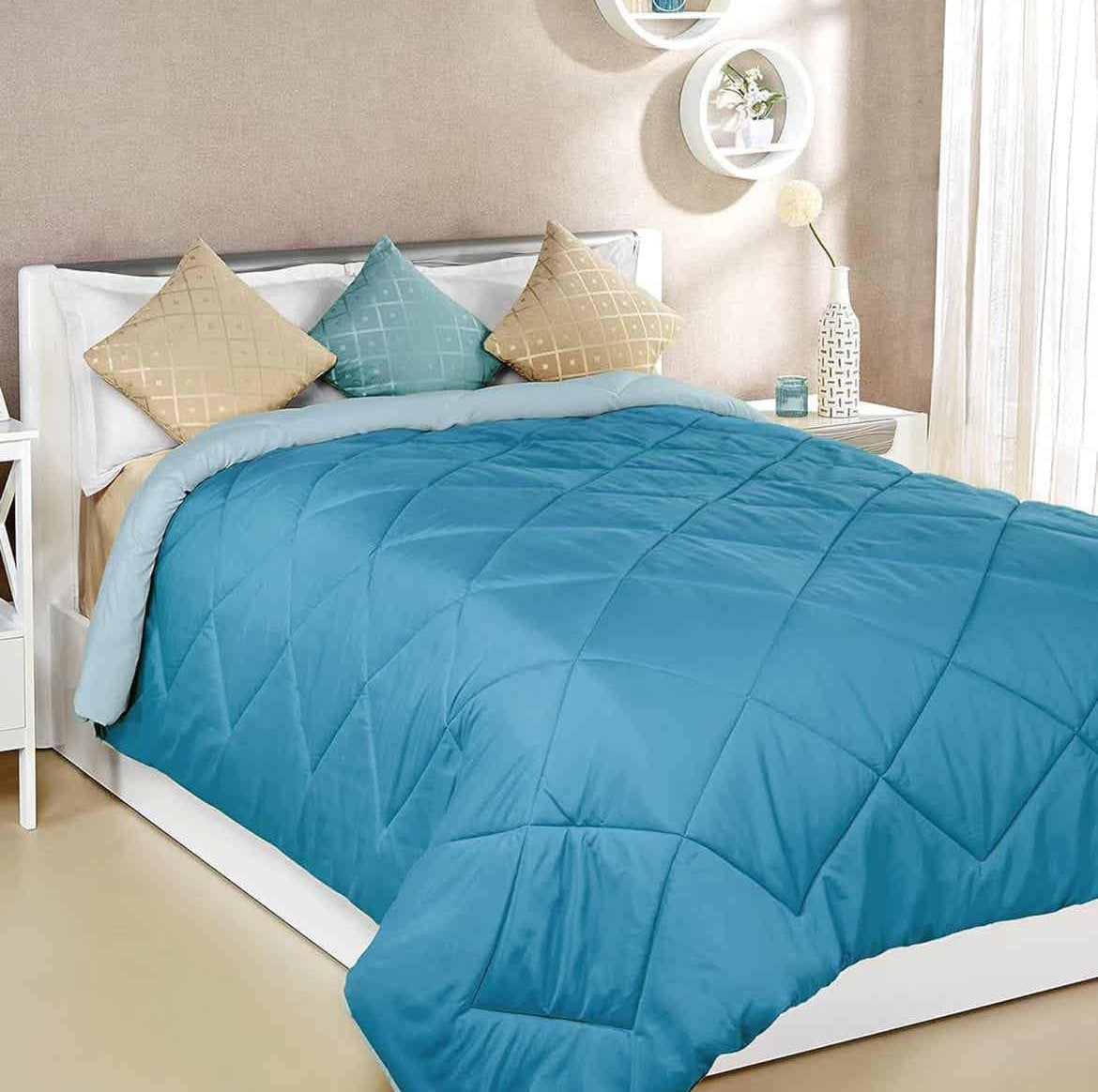 Soliano Diamond Style Single Plain Colour Reversible Comforter - 100% Micro Polyester & 200 GSM Fiber Filling (BC)