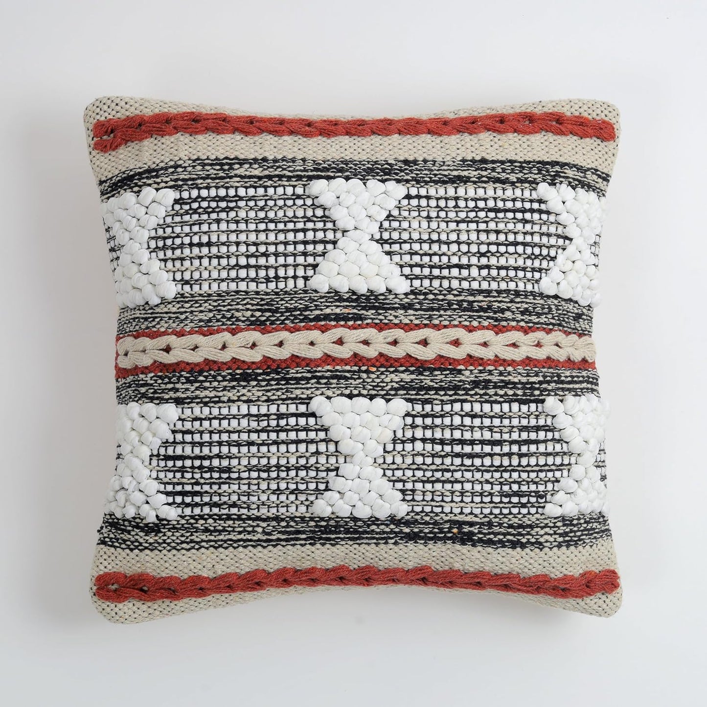 Tribal Motif Hand-Tufted Cushion Covers - 16*16 inches Set of 2 (TFB)