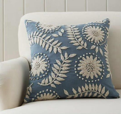 Folk Floral Embroidered Pillow Cover 40*40cms - (TFB)