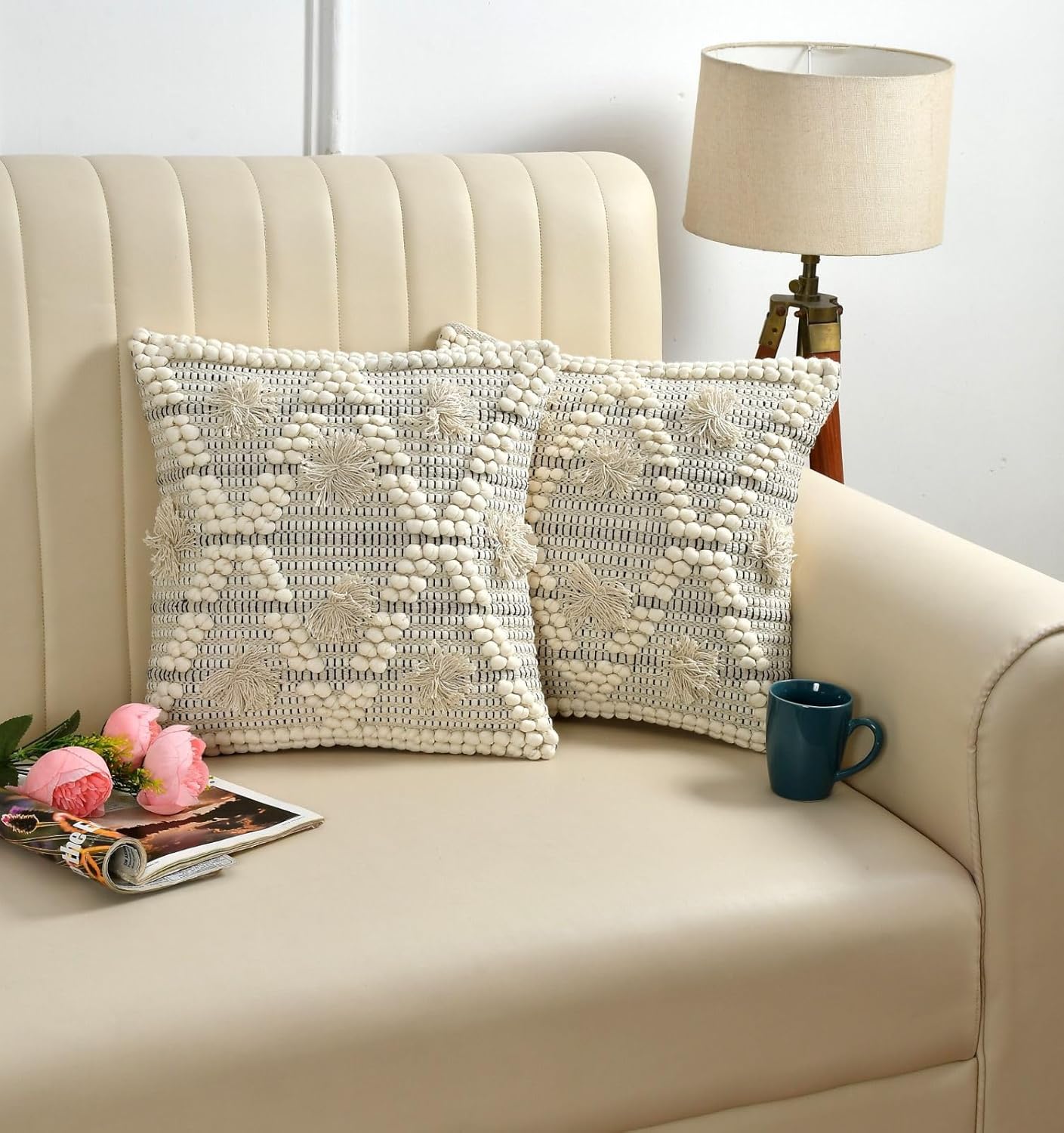 Coastal Elegance Tufted Cushion Covers - 16*16 inches Set of 2 (TFB)