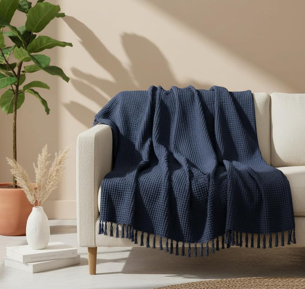Waffle Weave Tassel Throws - 50*60 inches (TFB)
