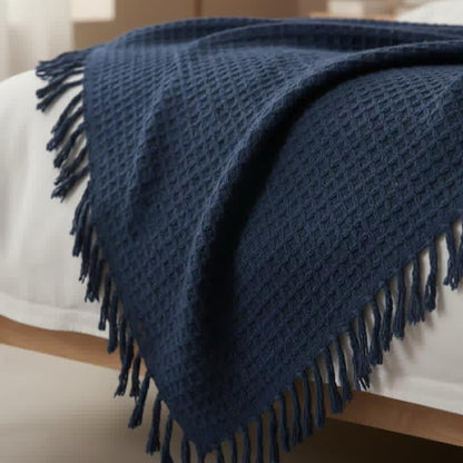 Waffle Weave Tassel Throws - 50*60 inches (TFB)