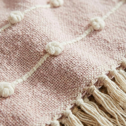 Textured Pom-poms Tufted Cotton Throws - 50*60 inches (TFB)