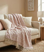 Textured Pom-poms Tufted Cotton Throws - 50*60 inches (TFB)