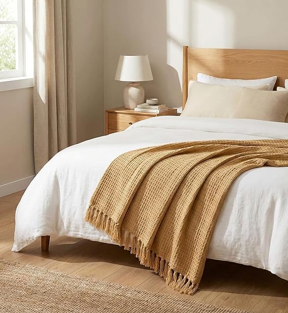 Waffle Weave Tassel Throws - 50*60 inches (TFB)
