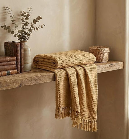 Waffle Weave Tassel Throws - 50*60 inches (TFB)