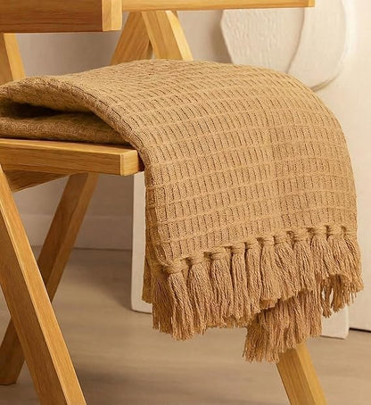 Waffle Weave Tassel Throws - 50*60 inches (TFB)