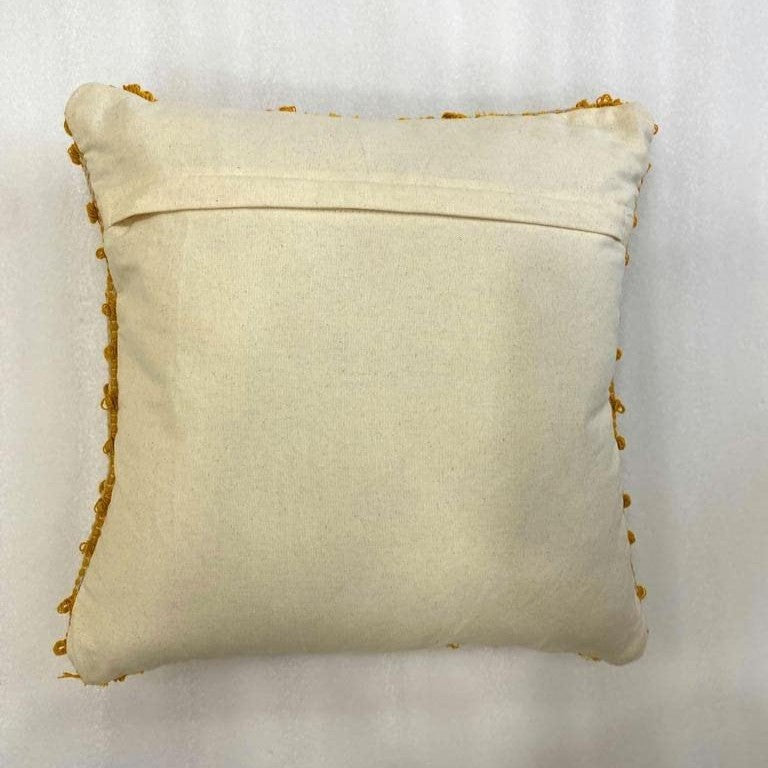 Graphic Yellow Chevron Hand-Tufted Cushion Covers - 16*16 inches Set of 2 (TFB)