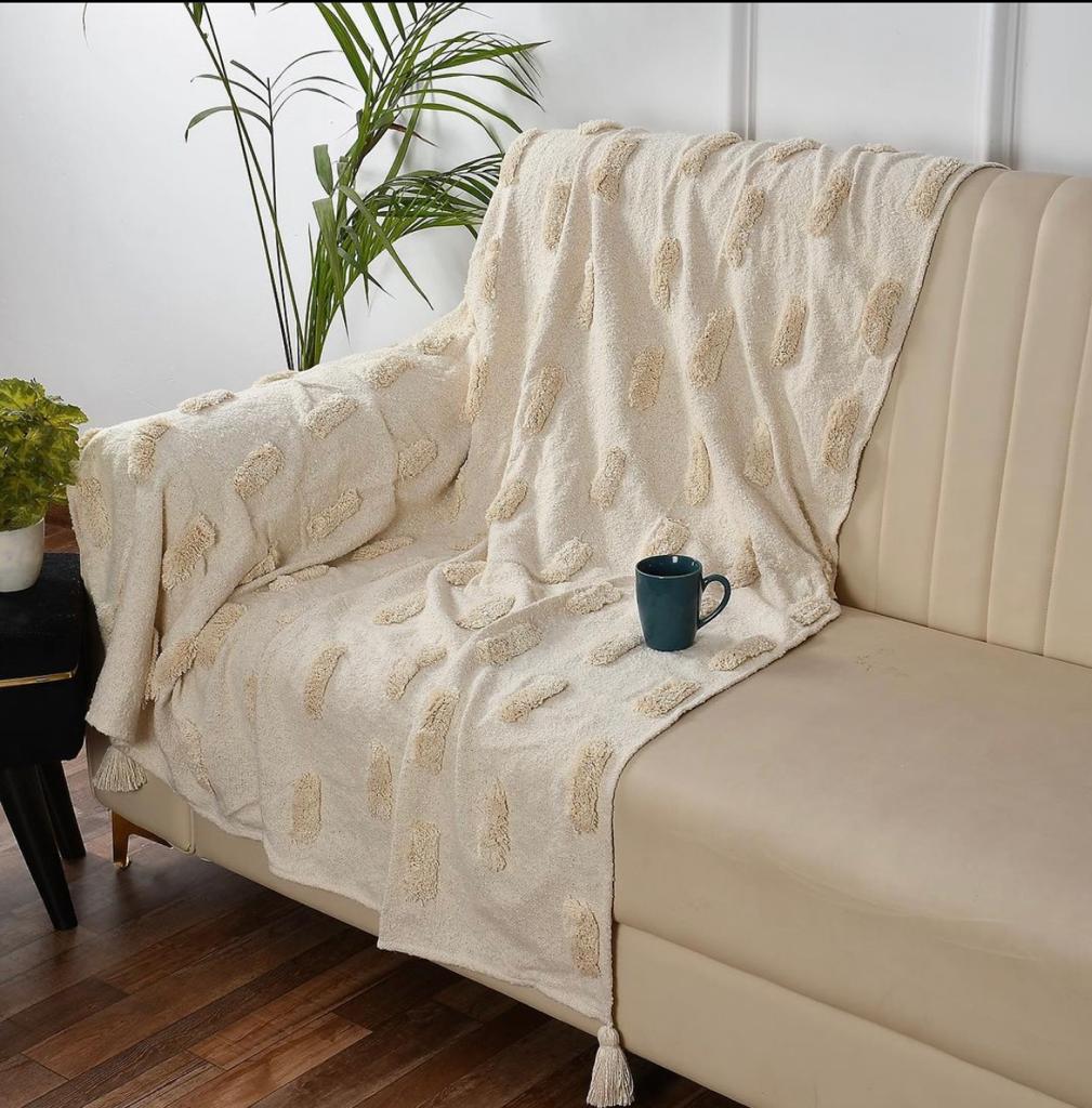 Tufted Boho Cotton Throw - 50*60 inches (TFB)