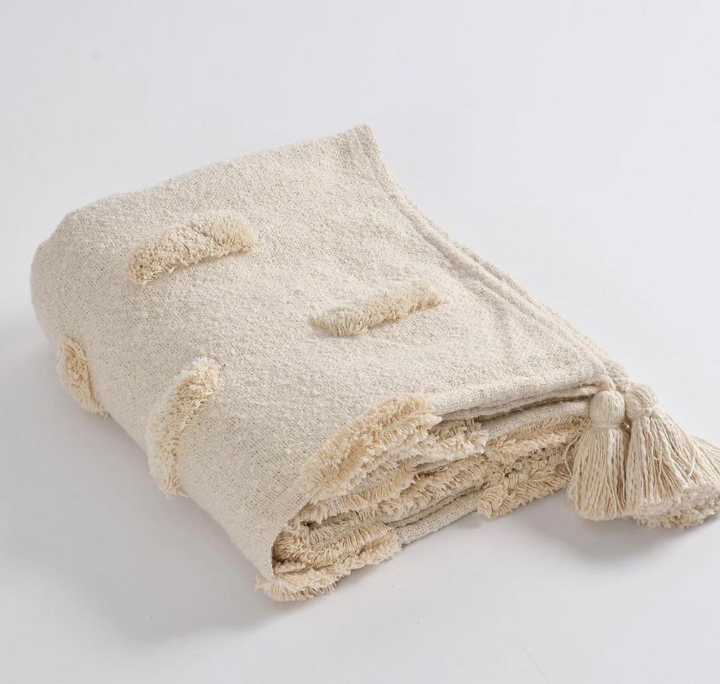 Tufted Boho Cotton Throw - 50*60 inches (TFB)