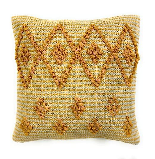 Warm Honey & Ochre Hand-Tufted Cushion Covers - 16*16 inches Set of 2 (TFB)