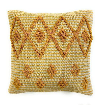 Warm Honey & Ochre Hand-Tufted Cushion Covers - 16*16 inches Set of 2 (TFB)