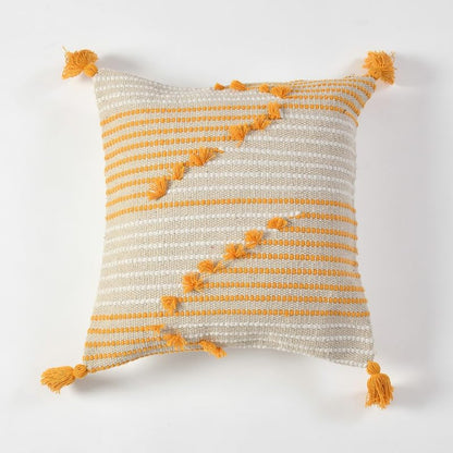 Boho-Chic Zig-Zag Hand-Tufted Cushion Covers - 16*16 inches Set of 2 (TFB)