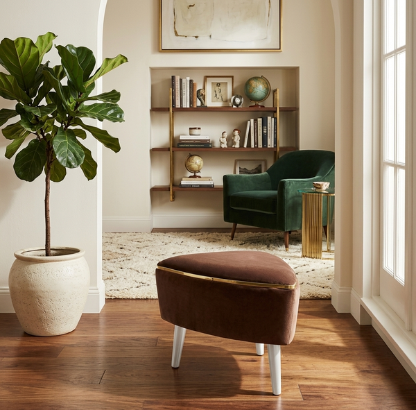 Luxury Velvet Triangular Ottoman - 16*14 inches (TFB)