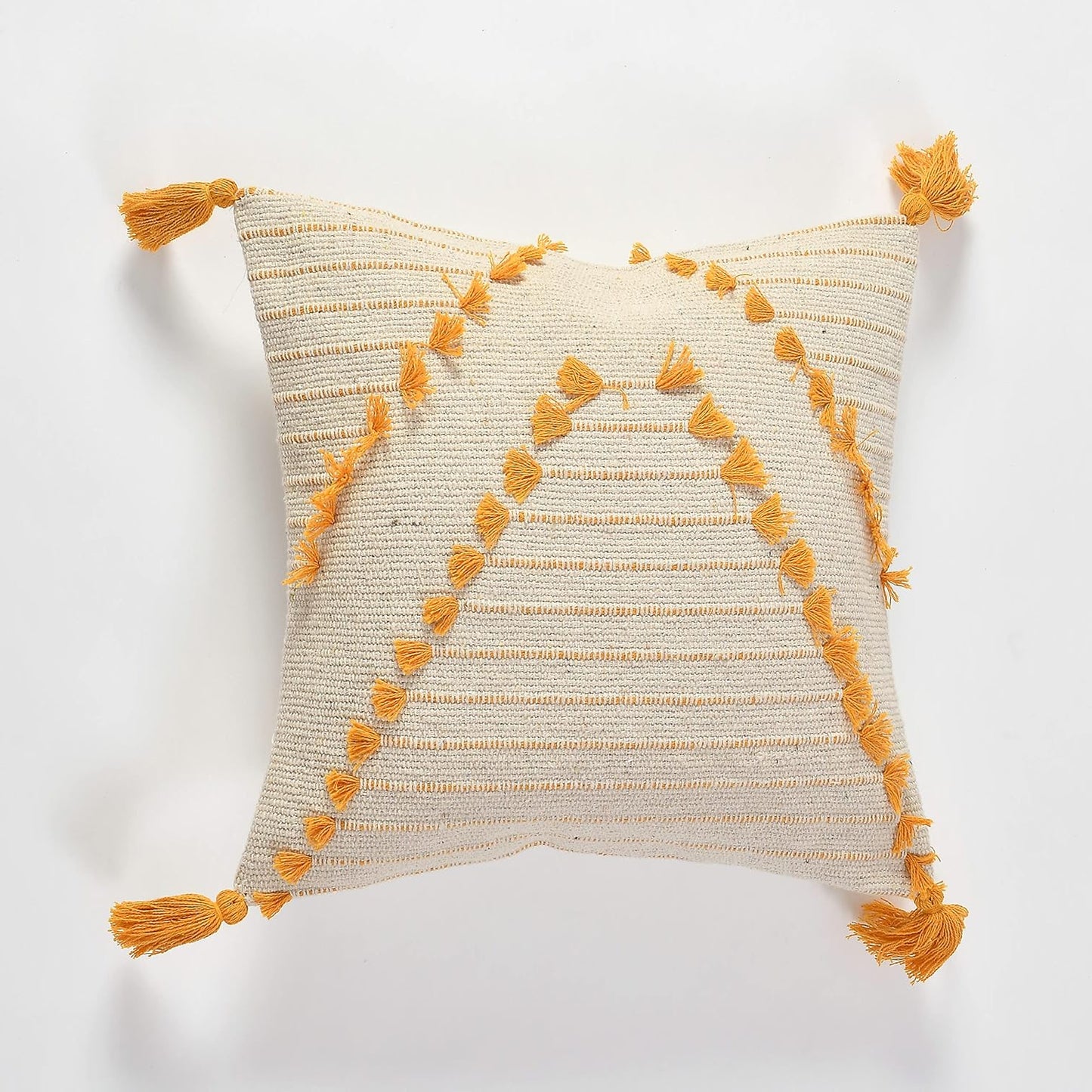 Boho-Chic Half Diamond Hand-Tufted Cushion Covers - 16*16 inches Set of 2 (TFB)