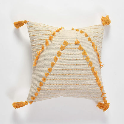 Boho-Chic Half Diamond Hand-Tufted Cushion Covers - 16*16 inches Set of 2 (TFB)