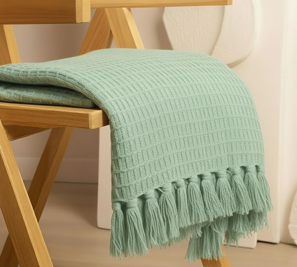 Waffle Weave Tassel Throws - 50*60 inches (TFB)