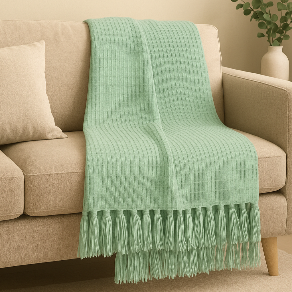 Waffle Weave Tassel Throws - 50*60 inches (TFB)