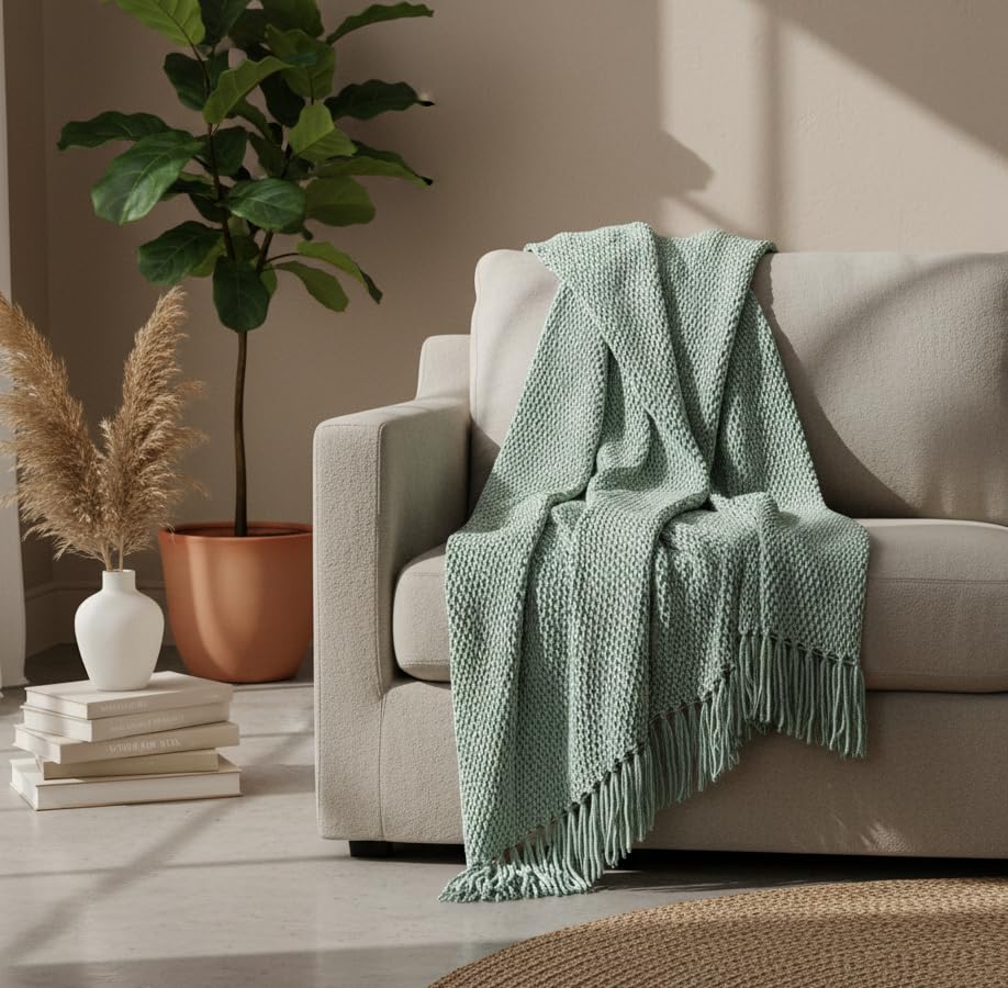 Waffle Weave Tassel Throws - 50*60 inches (TFB)