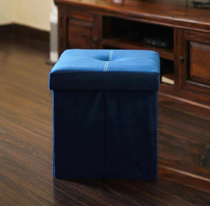 Modern Blue Fabric Storage Ottoman - 16*14 inches (TFB)