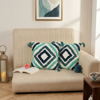 Refreshing Color Diamond Hand-Tufted Cushion Covers - 16*16 inches Set of 2 (TFB)