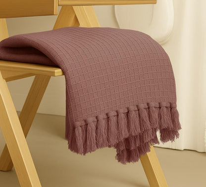 Waffle Weave Tassel Throws - 50*60 inches (TFB)