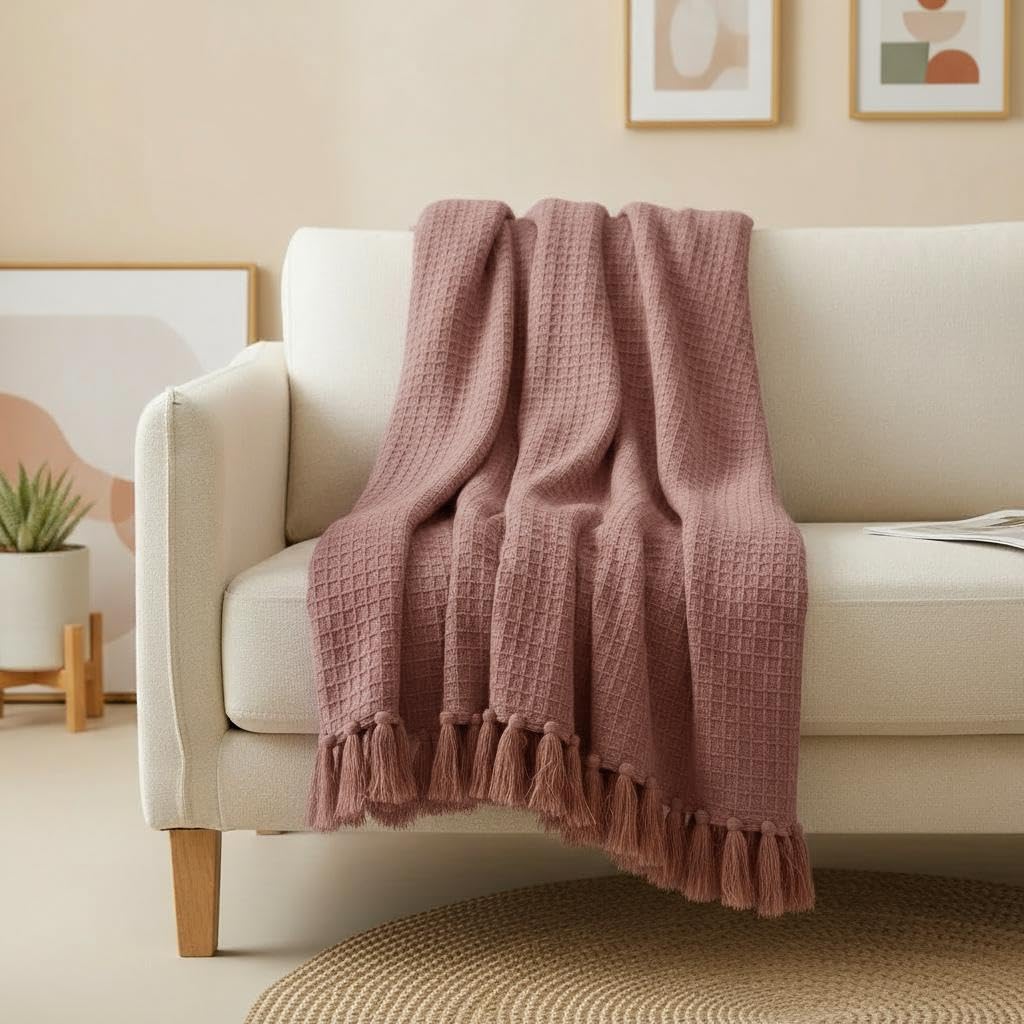 Waffle Weave Tassel Throws - 50*60 inches (TFB)