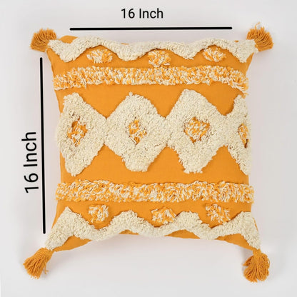 Bright Sunshine Hand-Tufted Cushion Covers - 16*16 inches Set of 2 (TFB)