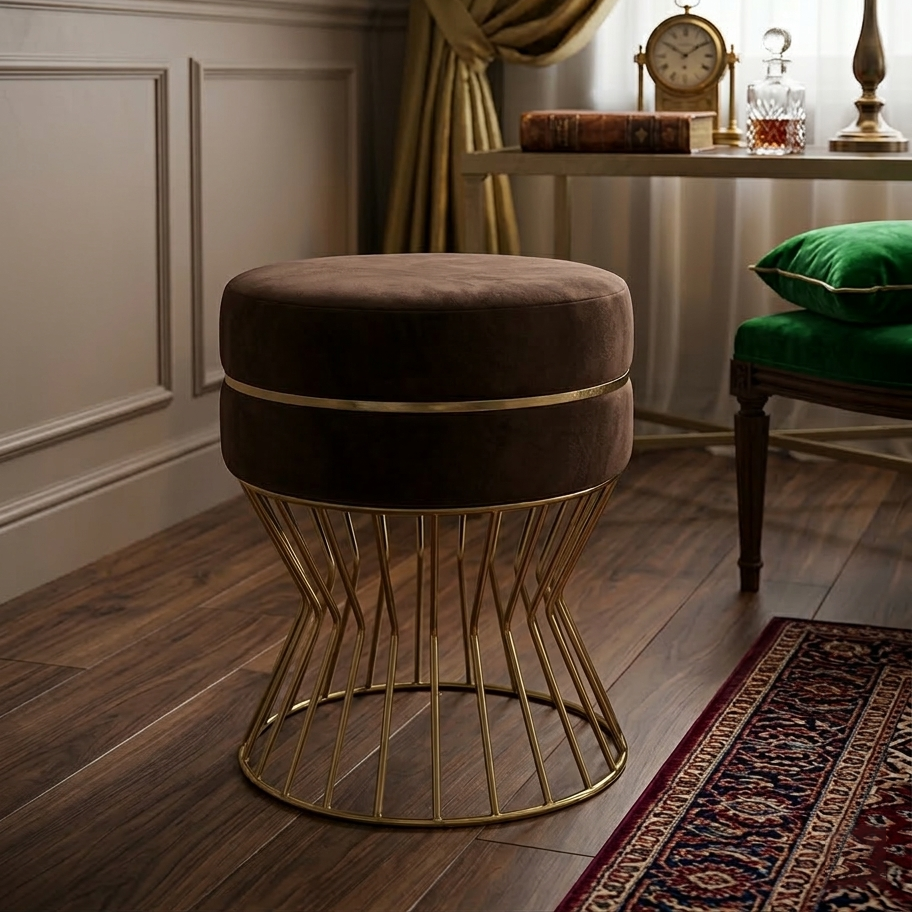 Glamorous Velvet Accent Ottoman - 16*14 inches (TFB)