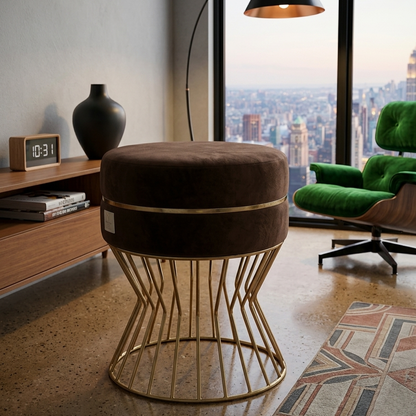 Glamorous Velvet Accent Ottoman - 16*14 inches (TFB)