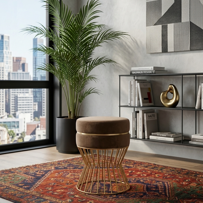 Glamorous Velvet Accent Ottoman - 16*14 inches (TFB)