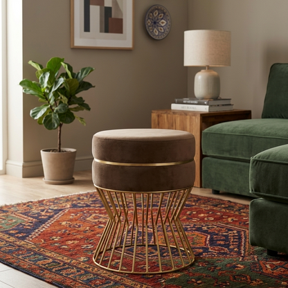 Glamorous Velvet Accent Ottoman - 16*14 inches (TFB)