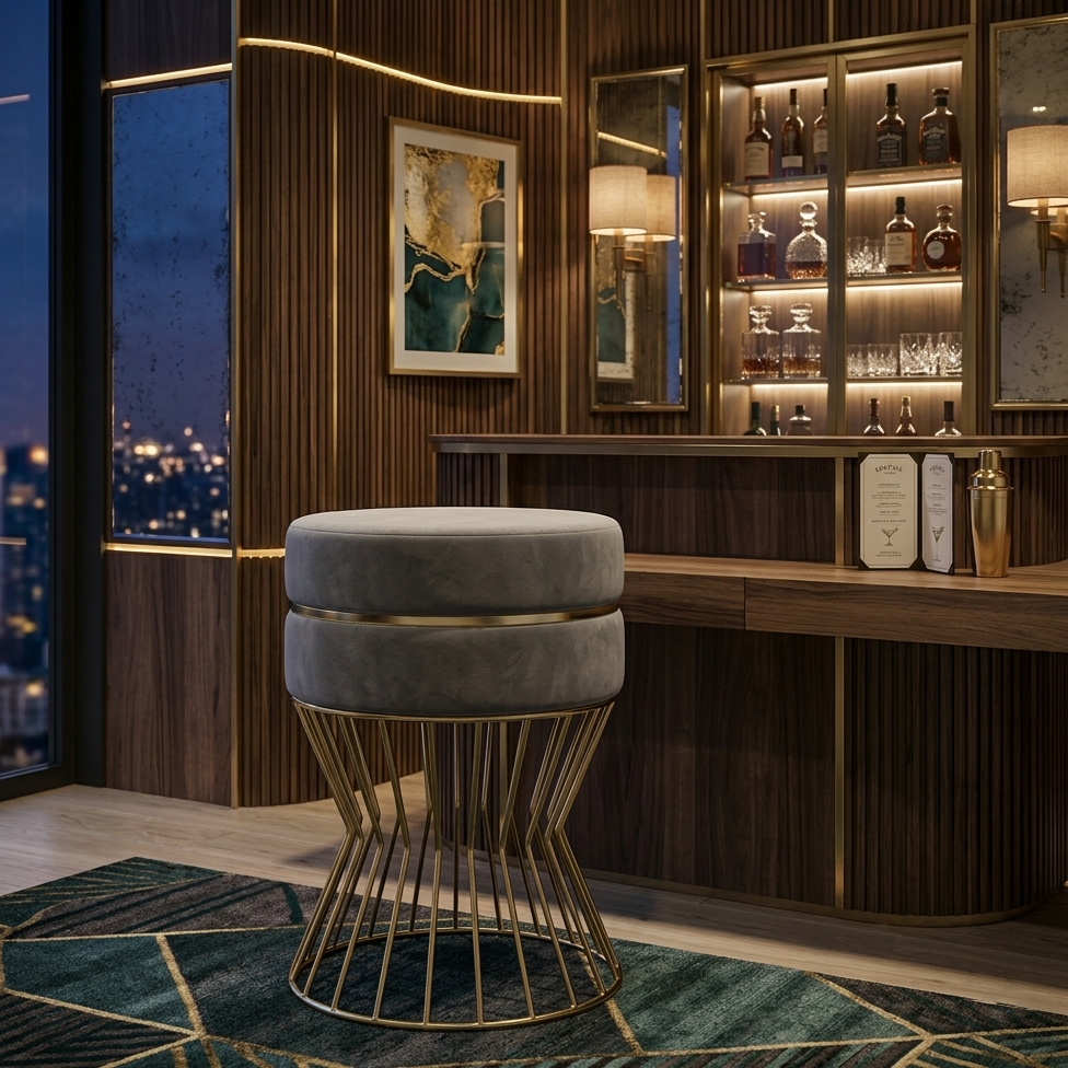 Glamorous Velvet Accent Ottoman - 16*14 inches (TFB)