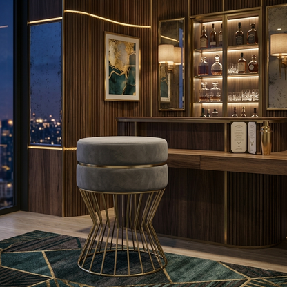 Glamorous Velvet Accent Ottoman - 16*14 inches (TFB)