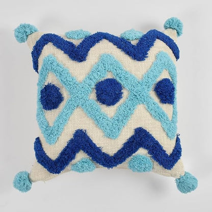 Vibrant Contrast Hand-Tufted Cushion Covers - 16*16 inches Set of 2 (TFB)