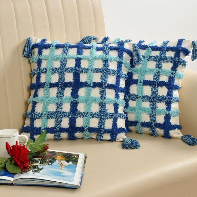 Modern Geometric Hand-Tufted Cushion Covers - 16*16 inches Set of 2 (TFB)