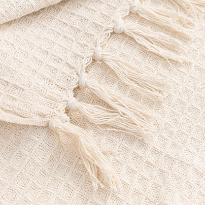 Waffle Weave Tassel Throws - 50*60 inches (TFB)
