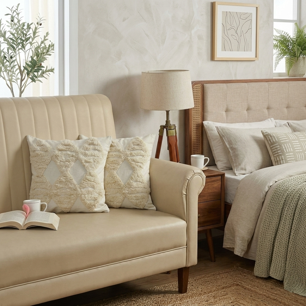 Boho Neutrals Hand-Tufted Cushion Covers - 16*16 inches Set of 2 (TFB)