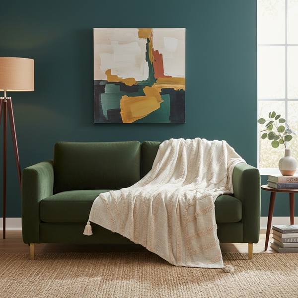 Boho-Inspired Tufted Cotton Throw - 50*60 inches (TFB)