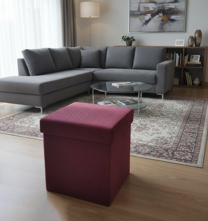 Compact Multi-Purpose Storage Ottoman - 16*14 inches (TFB)