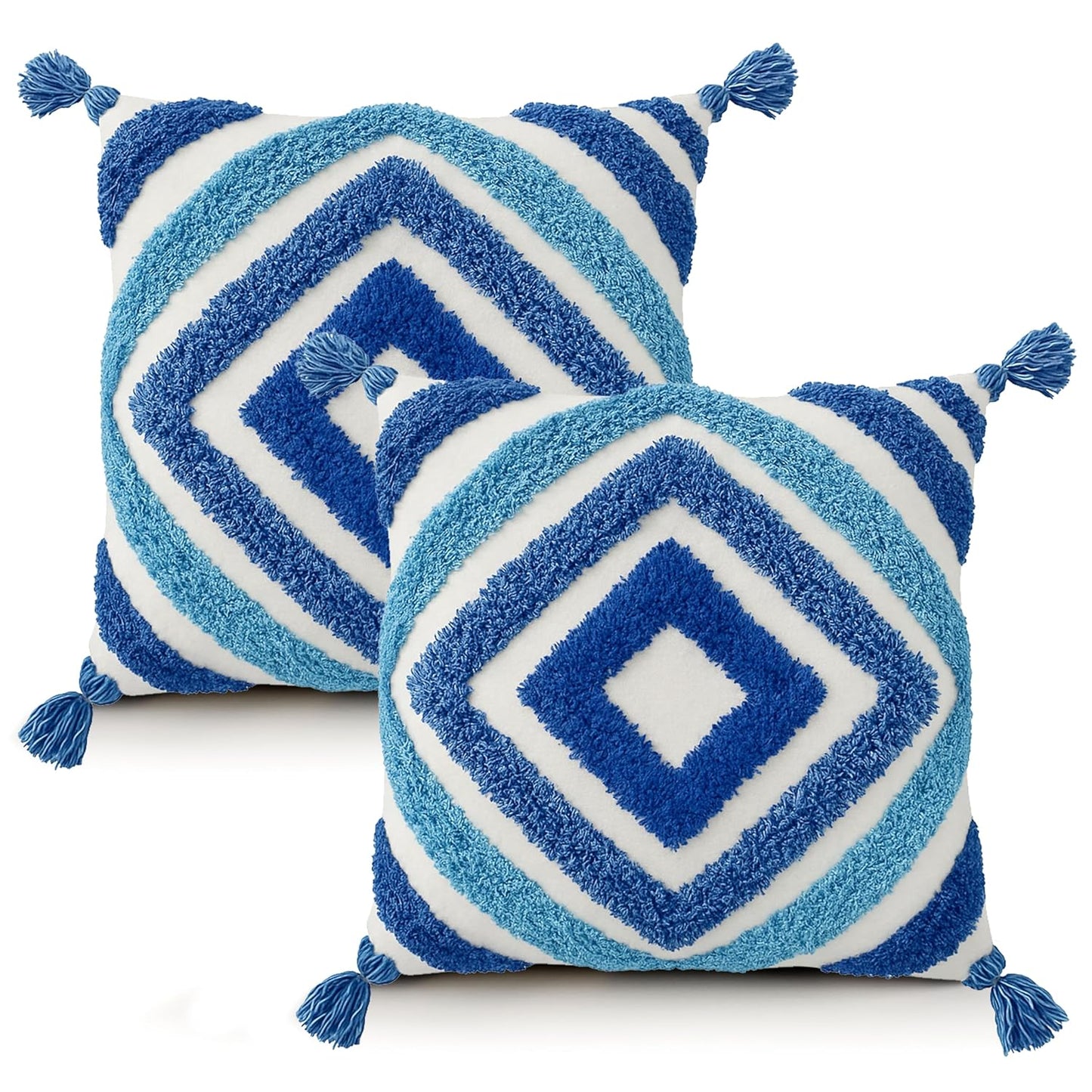 Refreshing Color Diamond Hand-Tufted Cushion Covers - 16*16 inches Set of 2 (TFB)